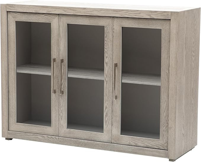 Bellemave Accent Storage Cabinet Sideboard with Three Tempered Glass Doors & Adjustable Shelf Fre... | Amazon (US)