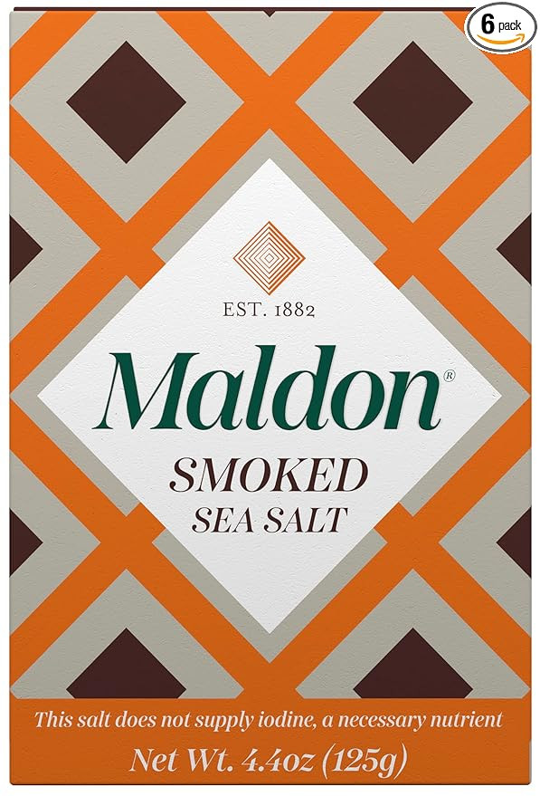 Maldon Salt, Smoked Sea Salt Flakes, 4.4 oz (125 g), Kosher, Natural, Gently Smoked Over Oak, Han... | Amazon (US)