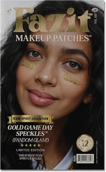 Fazit Makeup Patches - Gold Game Day Speckles - Glow Up Make-Up Patches - Cute Glitter Makeup Acc... | Amazon (US)