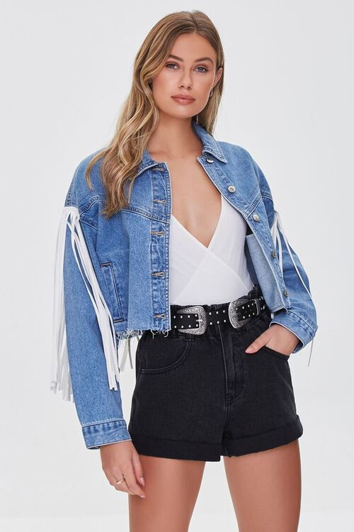 Cropped Fringe Denim Jacket | Forever 21 | Forever 21 (US)