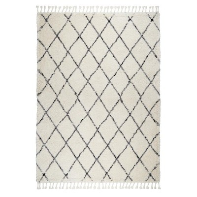 Home Dynamix Premier Plush Geo 8 x 10 Ivory/Charcoal Indoor Geometric Area Rug Lowes.com | Lowe's