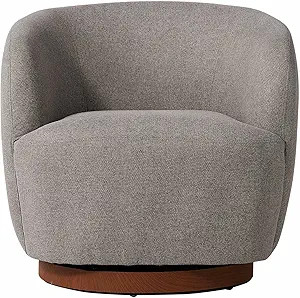 Sepnine Modern Swivel Accent Chair,Living Room Armchair with Curved Back,Linen Fabric Upholstered... | Amazon (US)