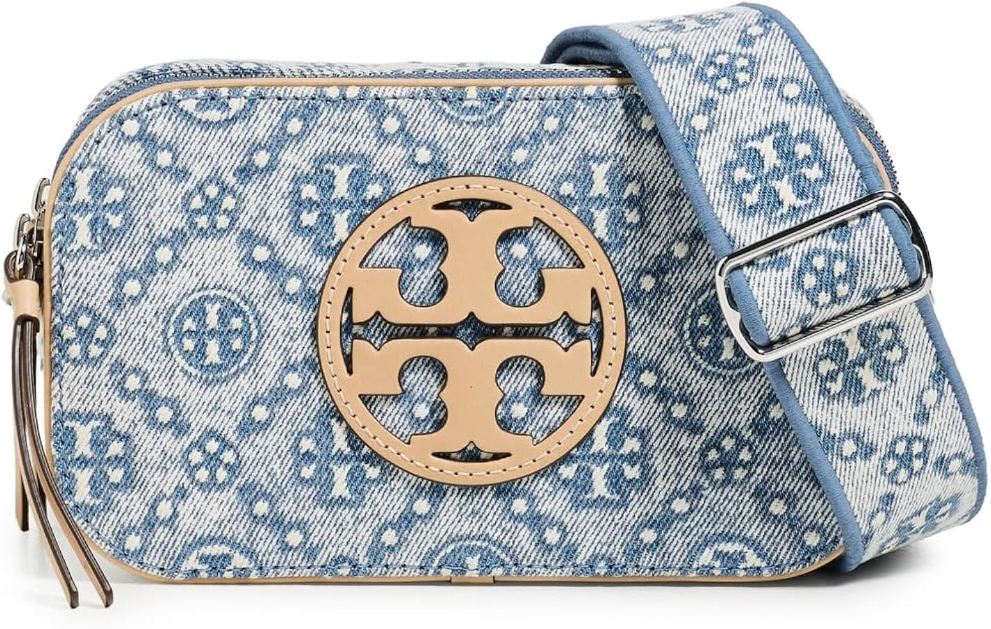 Tory Burch Women's Miller T Monogram Denim Mini Crossbody Bag | Amazon (US)