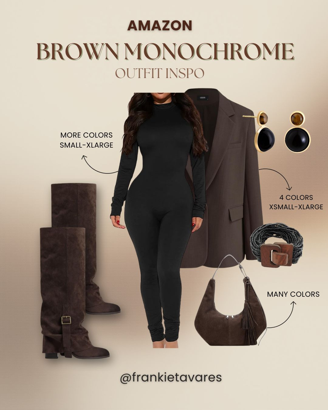 🤎🖤 A simple look with elevated pieces
#outfitinspo #amazonfashion #frankietavares 

 

#LTKootd #LTKMidsize #LTKOver40