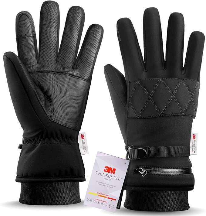 Flamino Winter Ski Gloves, Made with 3M Thinsulate Insulation, Waterproof Work Gloves with Touchs... | Amazon (US)