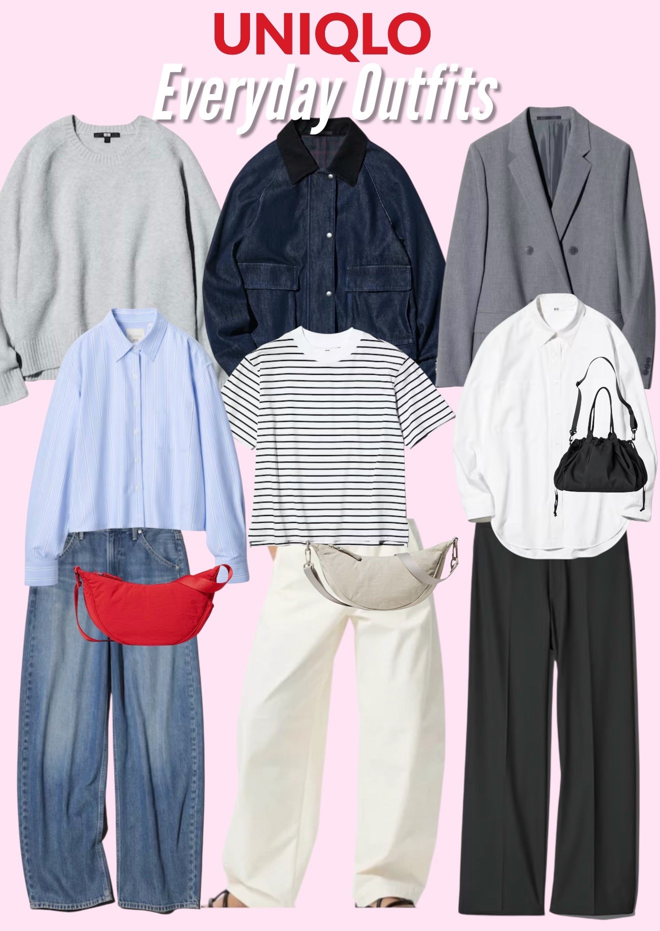 Three everyday wearable and basic Uniqlo outfits. Mix and match all of these pieces and you have an abundance of instant outfit ideas for your wardrobe. #outfitideas #uniqlooutfits #uniqlobasics 

#LTKworkwear #LTKstyletip #LTKuae