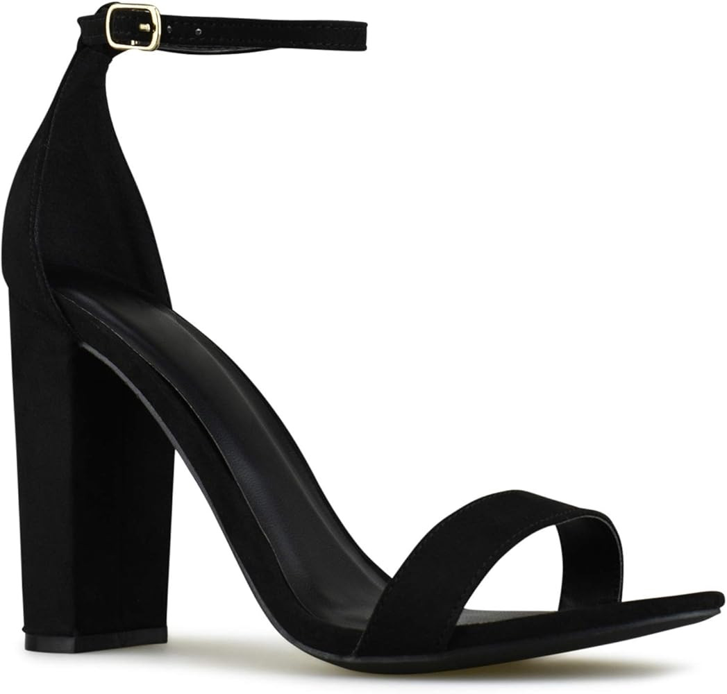 Wild Diva Women's High Chunky Block Heel Pump Dress Heeled Sandals | Amazon (US)