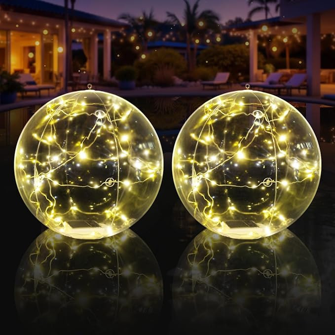 Askyli Floating Pool Lights, Warm White LED Solar Pool Lights That Float, IP68 Waterproof Light u... | Amazon (US)