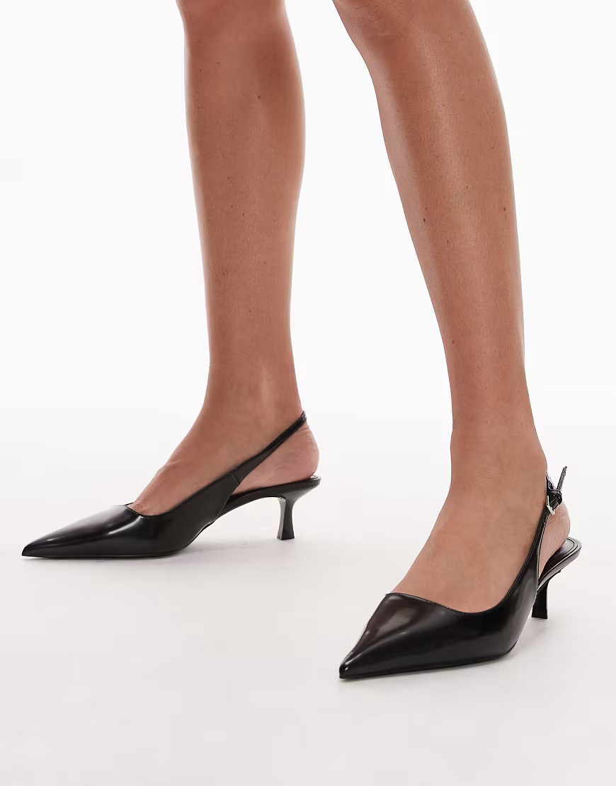 Mango sling back heels in black | ASOS (Global)
