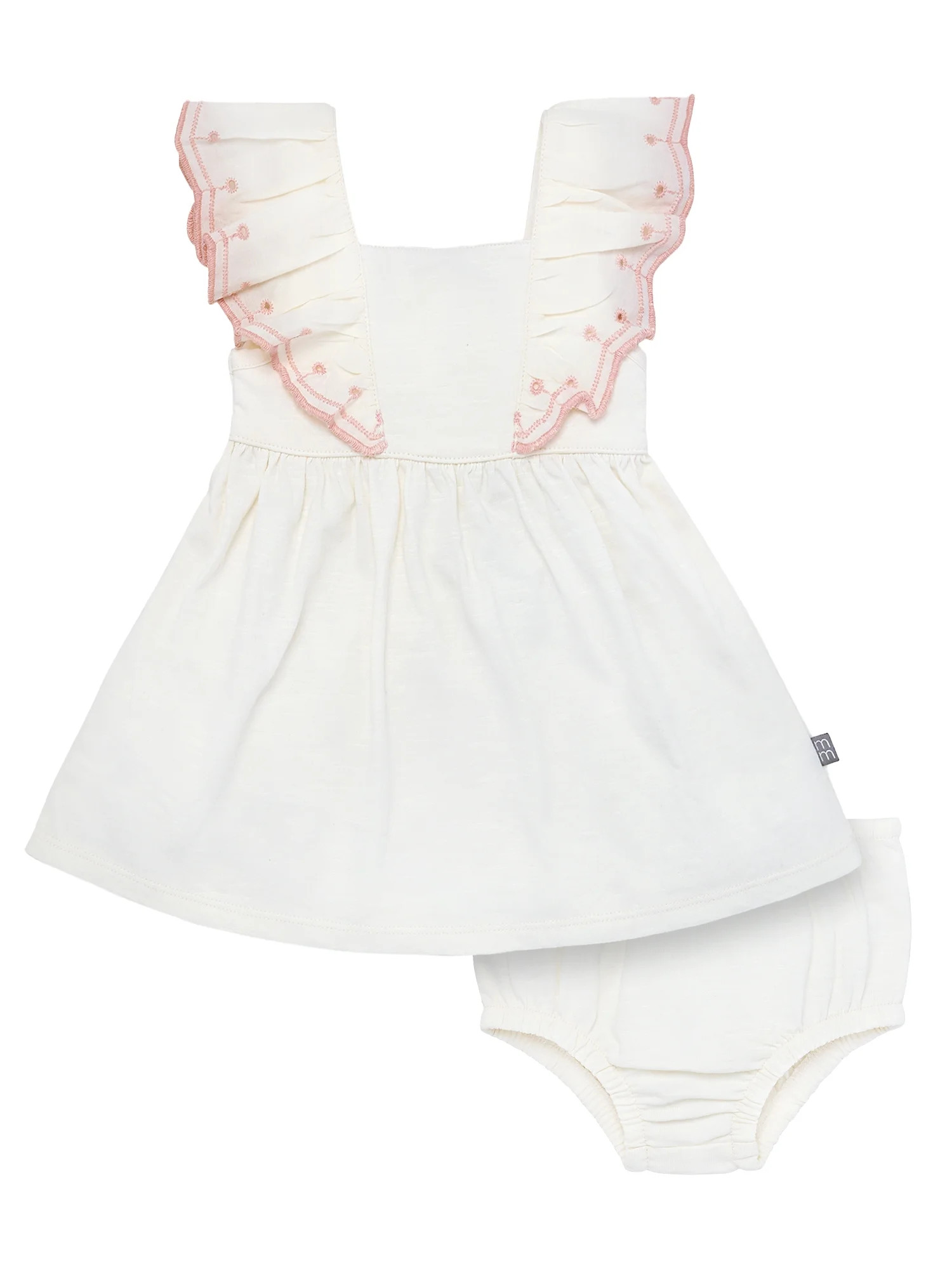 Modern Moments by Gerber Baby Girl Ruffled Dress With Diaper Cover, 2-Piece, Sizes 0/3 Months - 2... | Walmart (US)