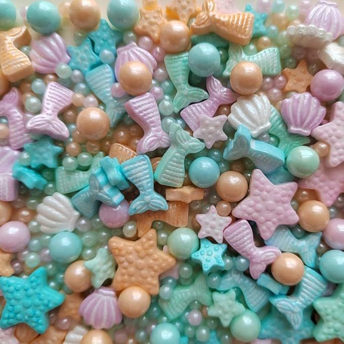 Homankit Mermaid Sprinkle Sweets Sprinkles for Baking Dessert Cupcake Cake Topper Starfish Shell ... | Amazon (US)