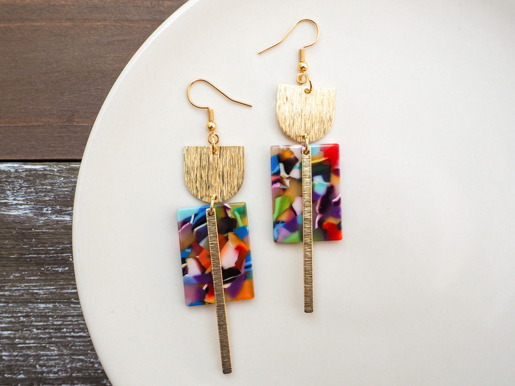 Color Pop Statement Earrings | Eco-Friendly Acetate Earrings | Fun Lightweight Earrings |Colorful... | Etsy (US)