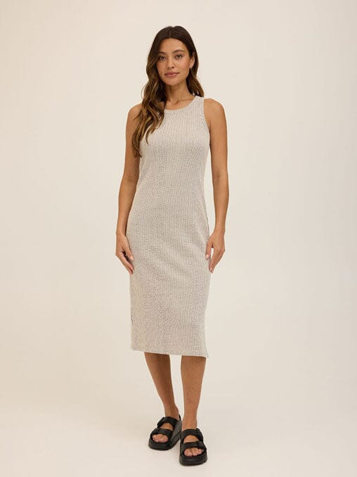 Maddy Stretch Seersucker Tank Midi Dress | Threads 4 Thought