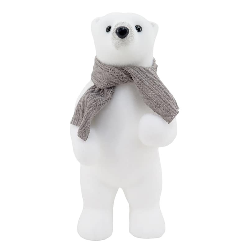 White Flocked Bear, 12.2" | At Home