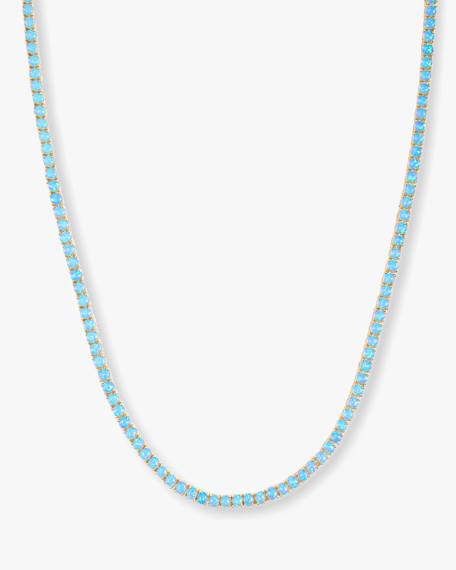 Grand Heiress Blue Opal Tennis Necklace 18" | Melinda Maria