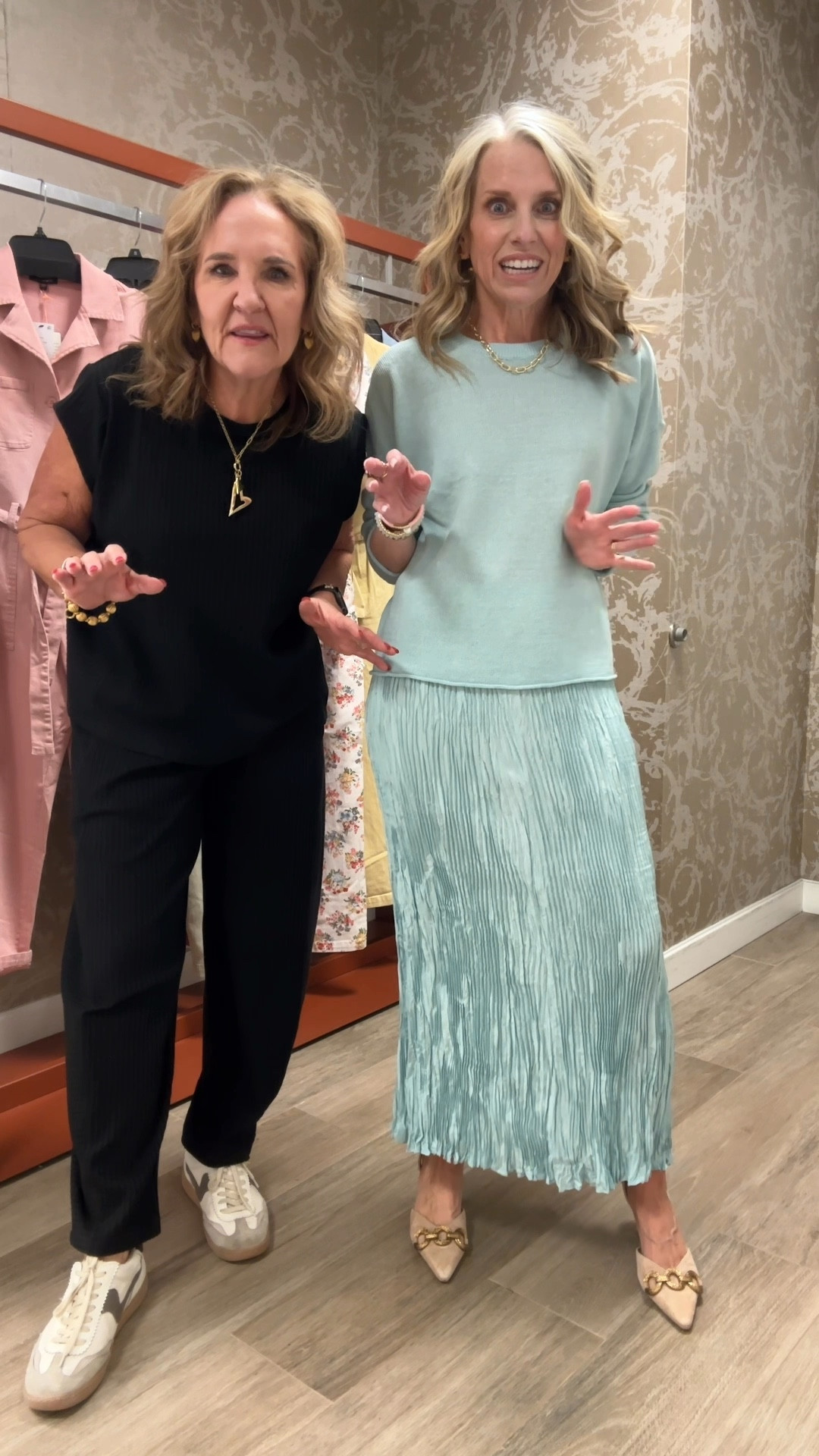 Eileen fisher try-on. It’s an elevated brags that has a huge following and we finally tried it. We found the fabrics and design to be superior. 

Definitely relaxed fit. Order at least your smaller size 
Heart necklace 20% off code NANETTE20
Favorite bras code nanettefs15 15% off 
Cruise wear vacation wear wedding guest travel outfit 

#LTKTravel #LTKWatchNow #LTKOver40