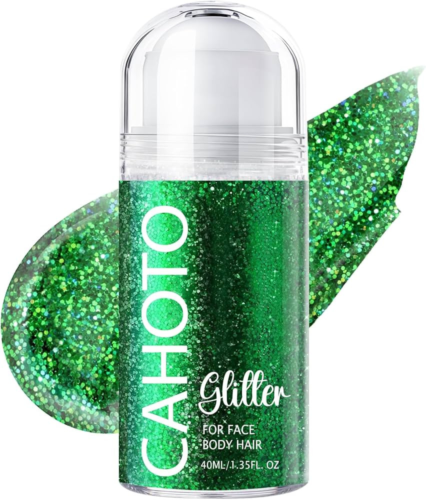 Green Rolling Glitter for Face Body & Hair, Roll-on Sequins for St. Patrick's Day, Sparkling Acce... | Amazon (US)