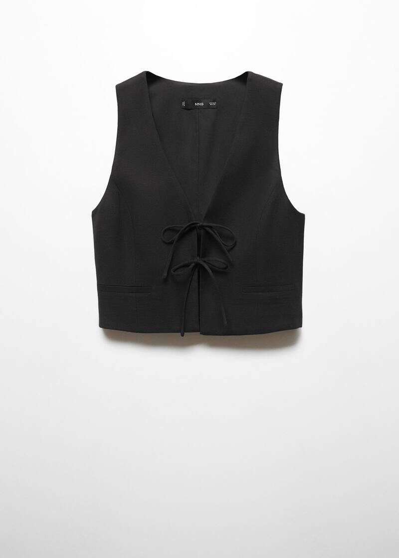 Gilet with tie closure | MANGO (UK)