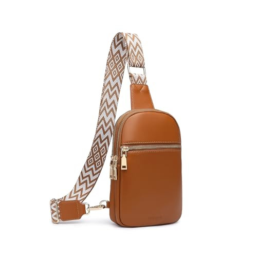 DIOMO Anti Theft Small Sling Bag for Women Crossbody Bag Trendy, RFID Fanny Packs Vegan Leather for Women Travel Belt Purse (1-Brown) | Amazon (US)