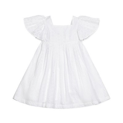 Hope & Henry Girls' Flutter Sleeve Eyelet Empire Dress, Kids, 6 | Target