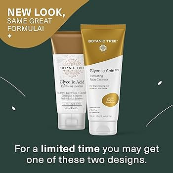 Botanic Tree Glycolic Acid Face Wash, Exfoliating Facial Cleanser and Scrub, 10% Glycolic Acid, A... | Amazon (US)