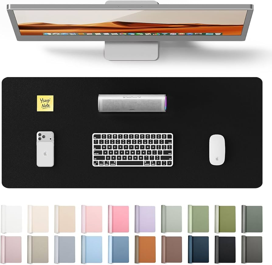 YSAGi Leather Office Desk Pad Protector, Large Mouse Pad, Non-Slip, PU Leather, Laptop Desk Blott... | Amazon (US)