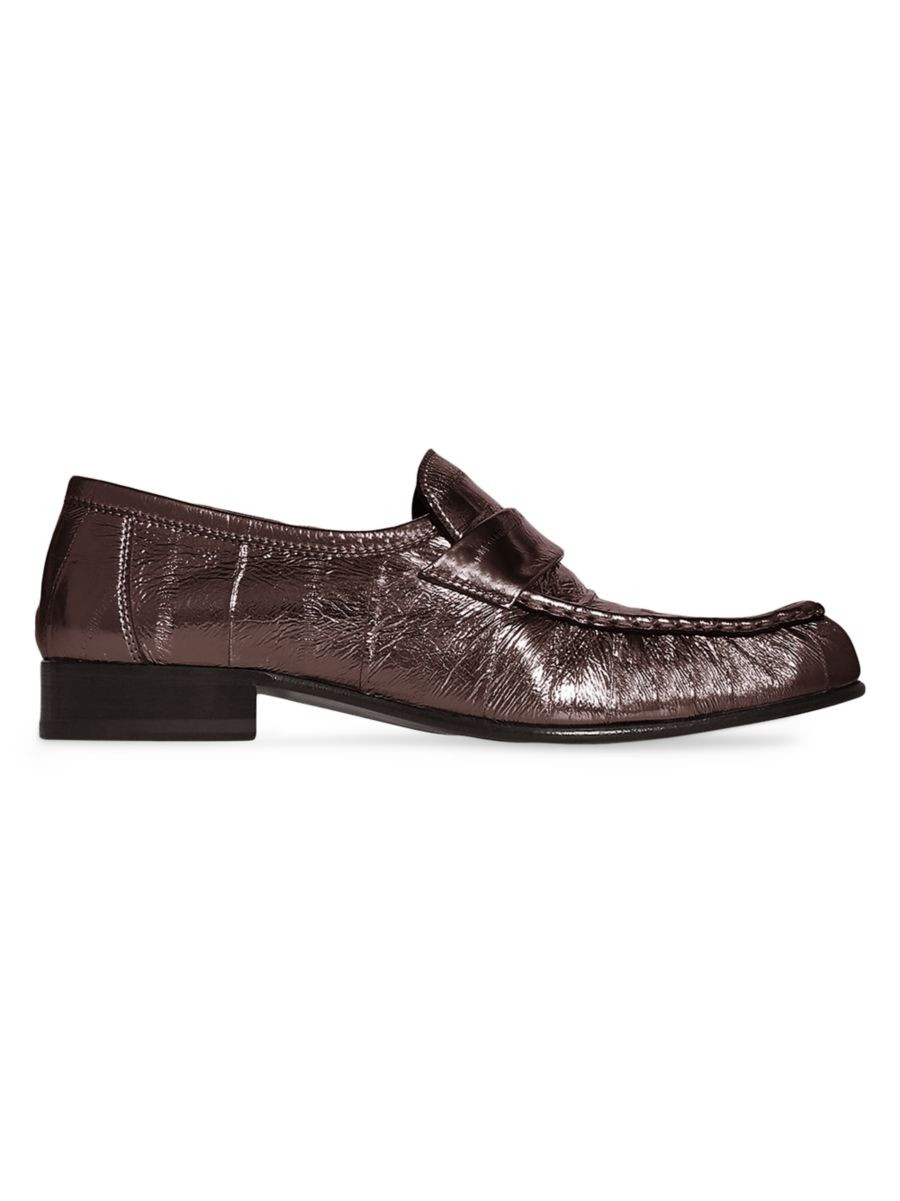 Metallic Eel Skin Loafers | Saks Fifth Avenue