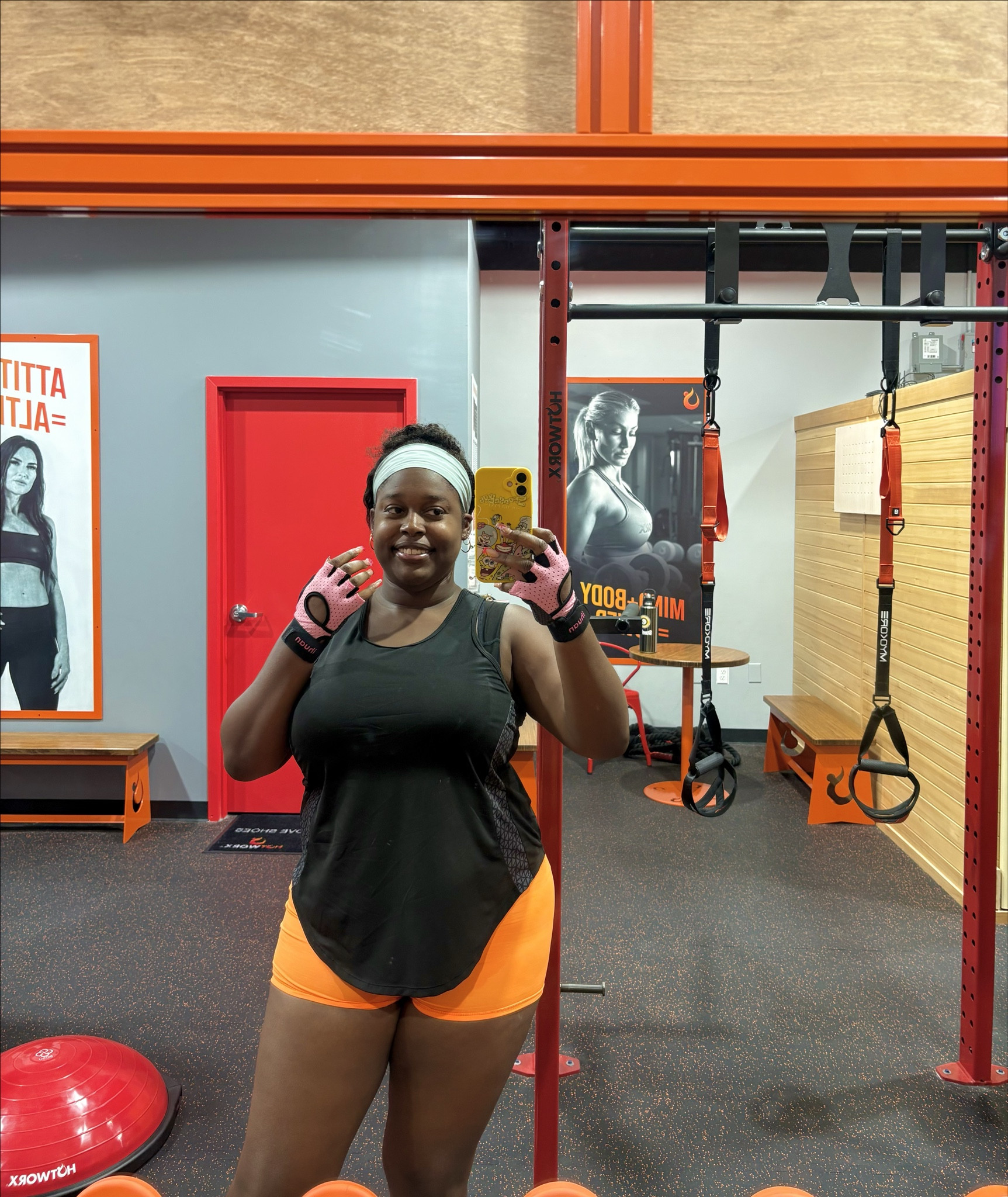 Great workout wearing 1X SHEIN tank, XL orange shorts, and size ten sneakers! Cute combo for Hot Worx 🔥

#LTKActive