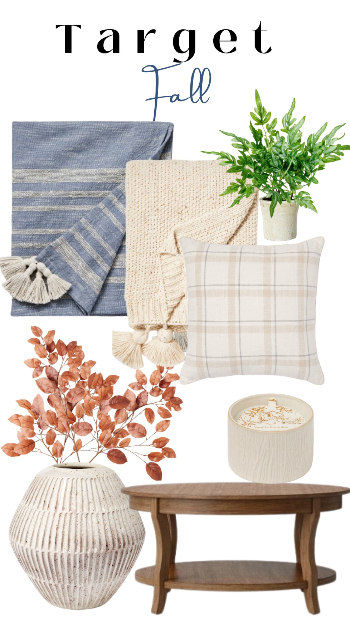 Target Fall, blue throw, cream throw, faux leaves, ceramic vase 

#LTKunder50 #LTKSale #LTKSeasonal