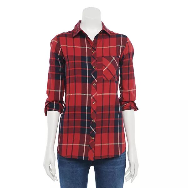 Women's Sonoma Goods For Life® Extra Soft Flannel Essential Shirt | Kohl's