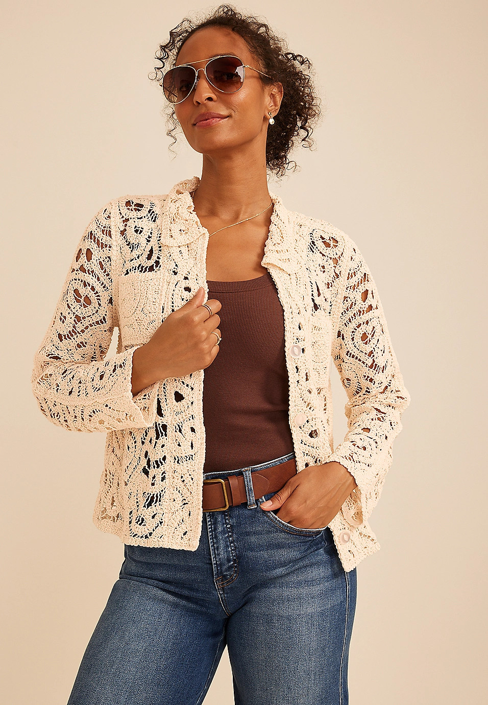 Crochet Lace Shacket | Maurices