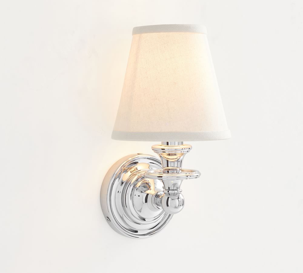 Chrome Sussex Single Shade Sconce | Pottery Barn (US)