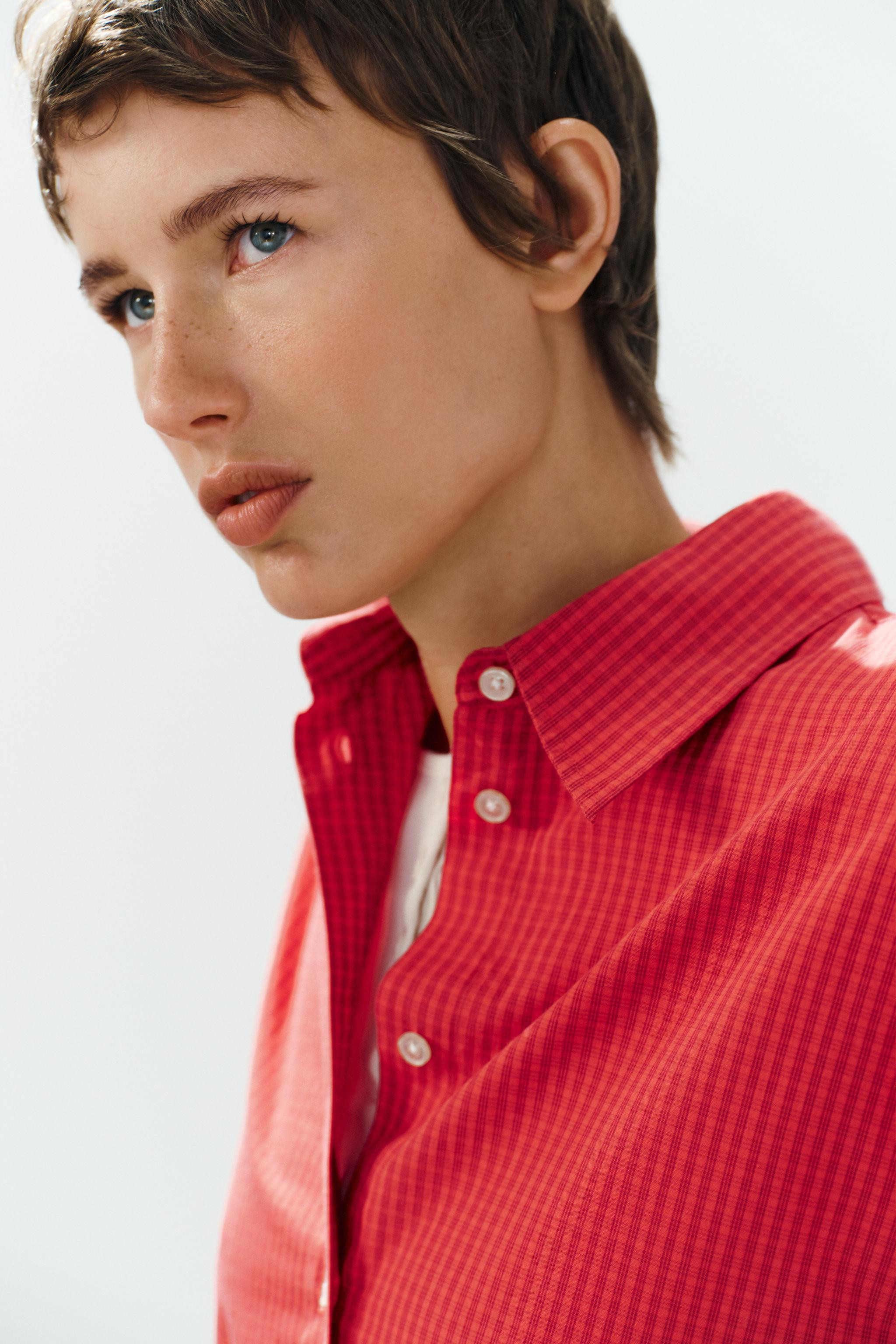 OVERSIZE CHECKED POPLIN SHIRT | Zara UK