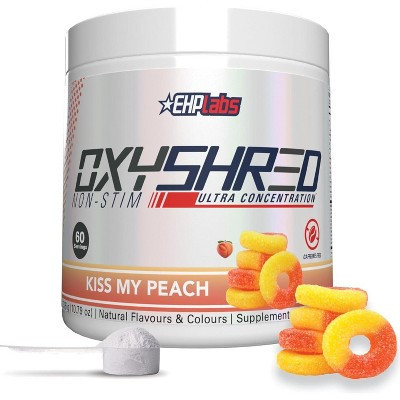 EHPlabs OxyShred Non Stimulant Pre Workout Powder & Fat Burner - Caffeine & Sugar Free Preworkout Energy Powder - Peach, 60 Servings | Target
