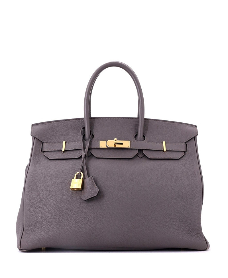 Pre-Owned HERMES Birkin 35 Handbag Grey Togo with Gold Hardware | Bloomingdale's (US)