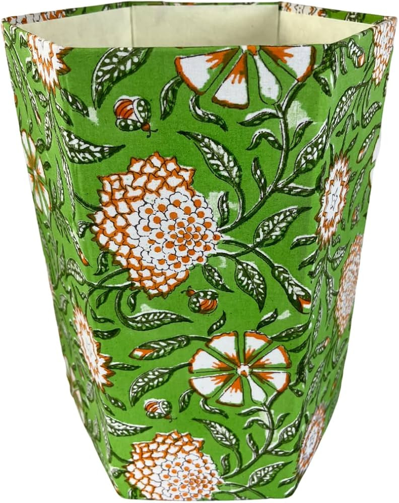 The Fern Trail Waste Basket | Decorative Small Waste Basket for Bedroom | Wastepaper Basket | Bat... | Amazon (US)