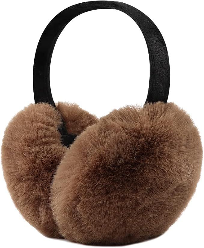 Peecabe Winter Women Earmuffs Faux Fur Girls Ear muffs Warm Unisex Kids Ear Covers Foldable Outdo... | Amazon (US)