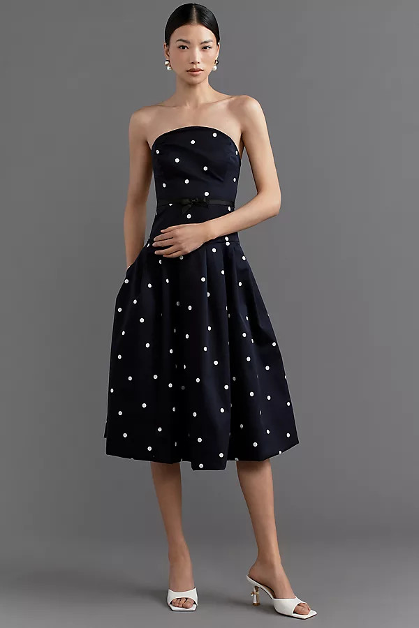 Maeve Strapless A-Line Midi Dress | Anthropologie (US)