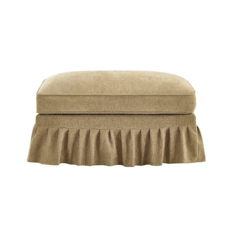 Footrest Ottomans, Ottoman Chenille -Light Coffee, Light Coffee Storage Ottomans,Chenille Leather... | Walmart (US)