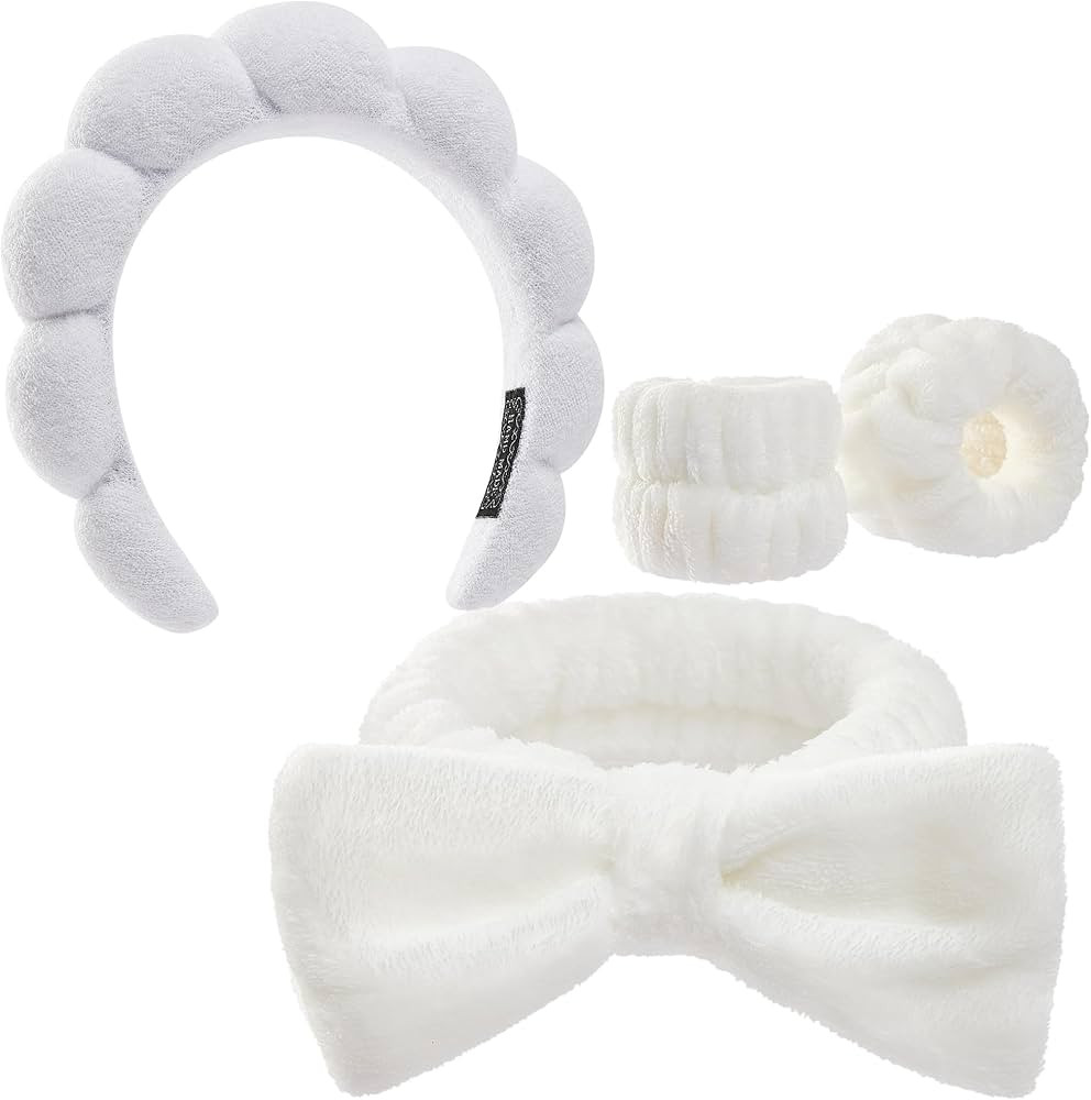 Headbands for Women - Spa Headband and Wristband Set - Headband for Washing Face,Facial Mask,Make... | Amazon (US)