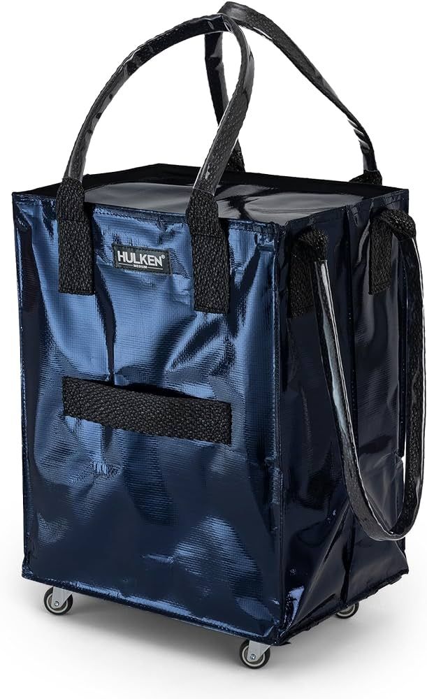 (Medium, Midnight Blue) Reusable Grocery Bag On Wheels, Shopping Trolley, Rolling Tote, Zipper Cl... | Amazon (US)