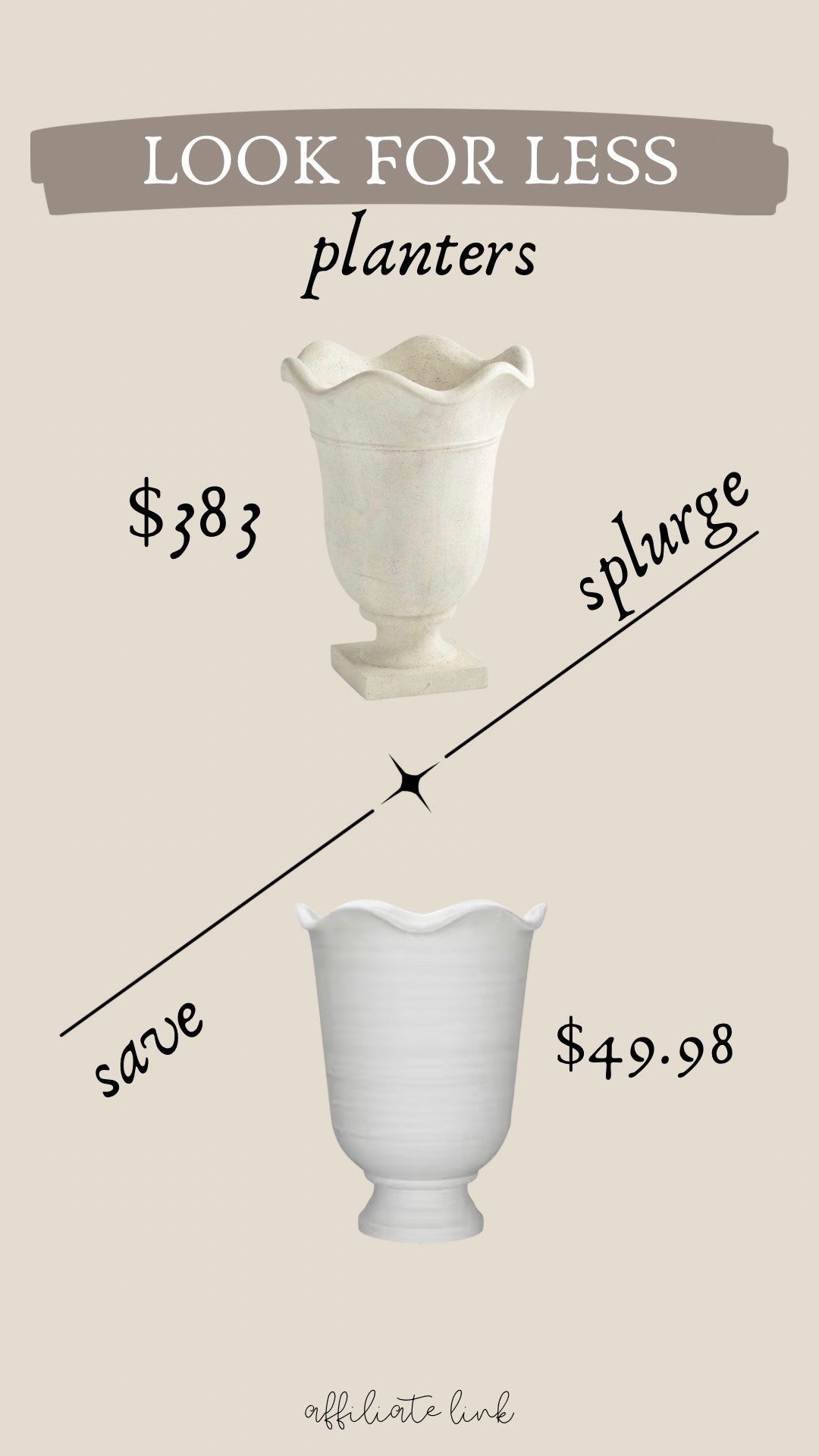 Splurge vs Save planter!

A great look for less!

#LTKHome #LTKselfcare #LTKmomlife