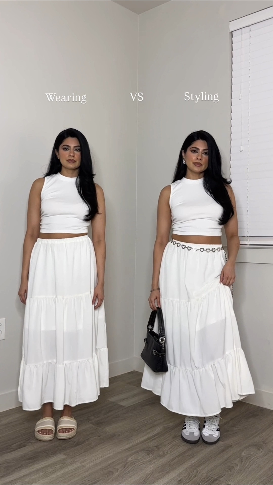 Casual outfit, elevated casual style , Spring outfit, spring style, summer outfit, summer style,  fashion trends, fashion must haves for spring and summer, styling skirt for spring summer, summer outfit, elevated outfit, how to style, skirt, adidas sambas , casual chic style, petite style, outfit ideas, fashion hacks, styling tips, wearing vs styling, what to wear

#LTKStyleTip #LTKSaleAlert #LTKPetite