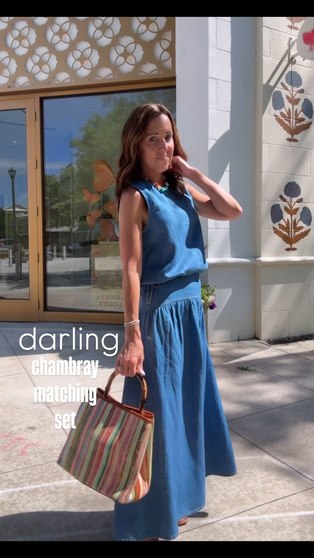 Chambray matching skirt set. Summer set. 
Skirt down 1 size, 24. Tank XS.

#LTKMothersDay #LTKSeasonal #LTKSaleAlert