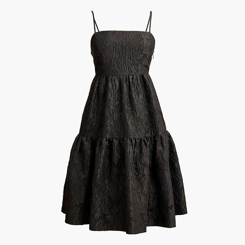 Jacquard strappy tiered mini dress | J.Crew Factory