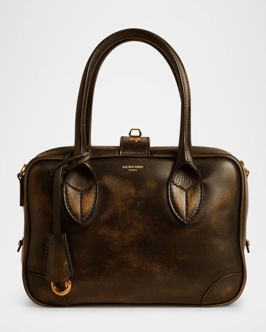 Golden Goose Vita Distressed Leather Top-Handle Bag | Neiman Marcus