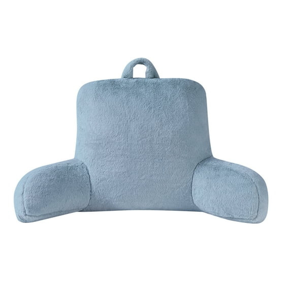 Mainstays Faux Fur Plush Backrest Pillow, Specialty Size, Blue | Walmart (US)