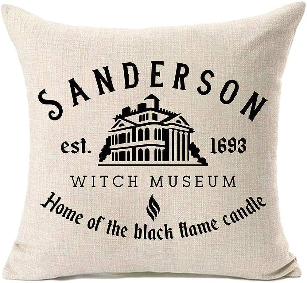 MFGNEH Sanderson Witch Museum Halloween Pillow Covers 18x18 Halloween Decorations Cotton Linen Th... | Amazon (US)