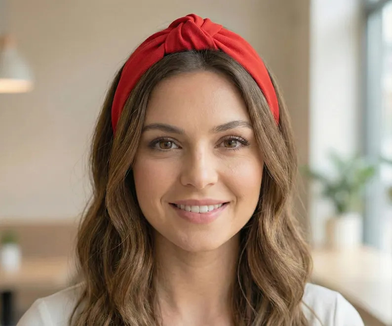 Red Knotted Headband for Women-boho Chic Hair Accessory - Etsy UK | Etsy (Global)