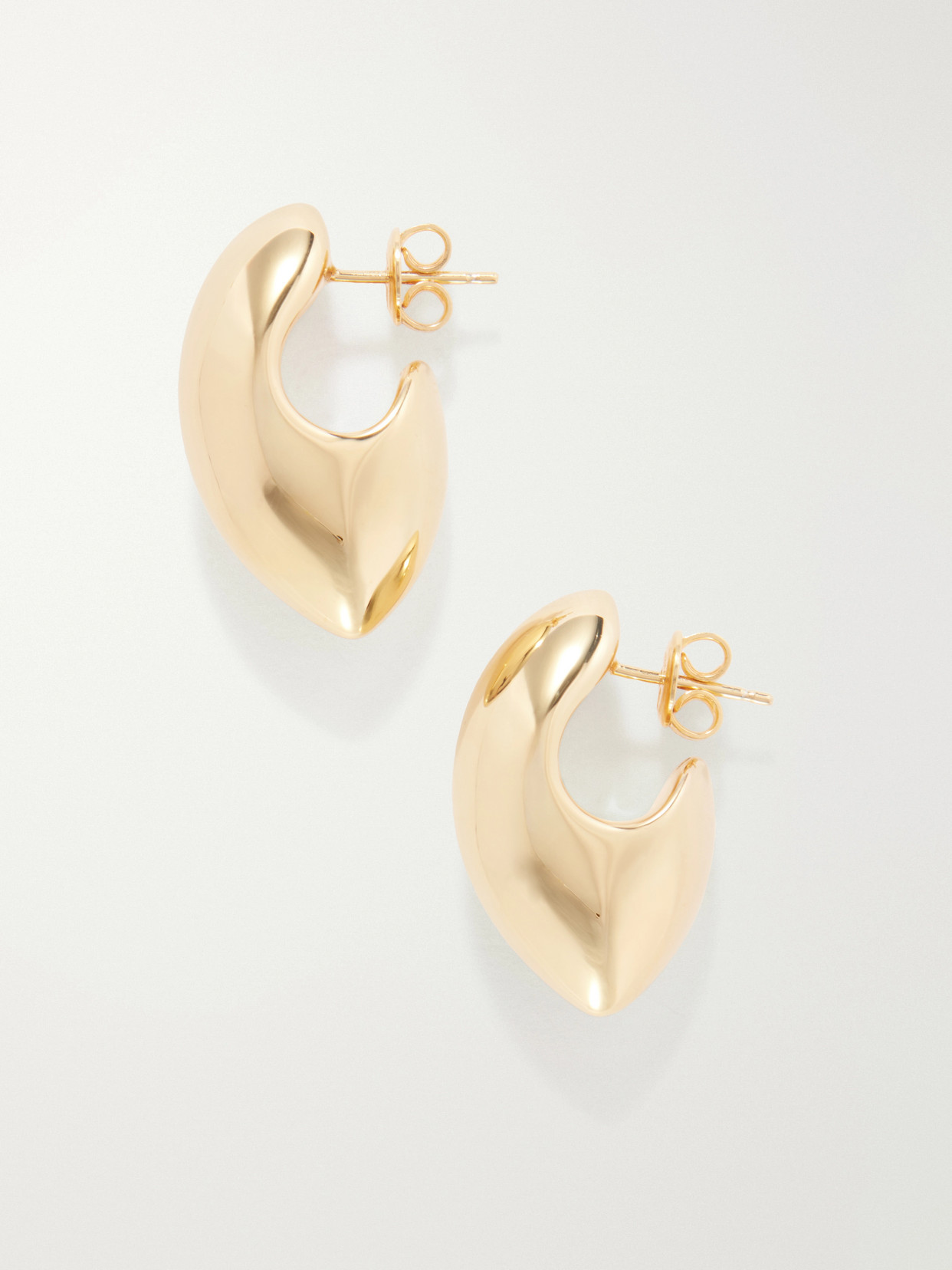 Bottega Veneta - Sterling Silver Gold-tone Hoop Earrings - One size | NET-A-PORTER (UK & EU)